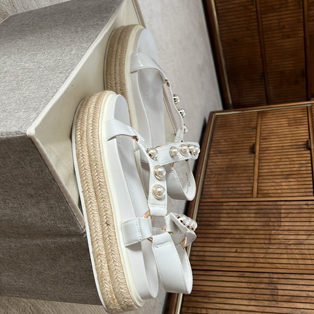 Platform Shoe With Pearls Wore Only Once - image 2